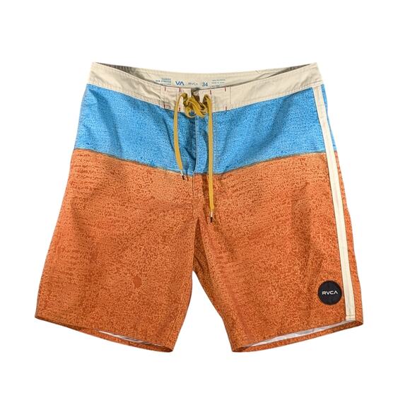 RVCA Two Tone Board Shorts Orange Blue Men’s Size 34 - Picture 2 of 11